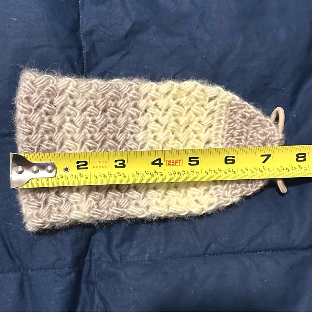 Handmade Crochet Ear Warmer Headband Neutral Tones - Picture 5 of 5
